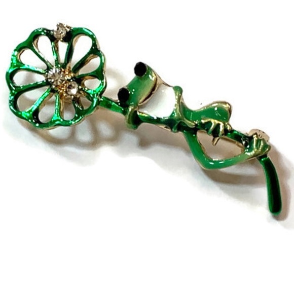 Green Frog Brooch - Picture 2 of 9